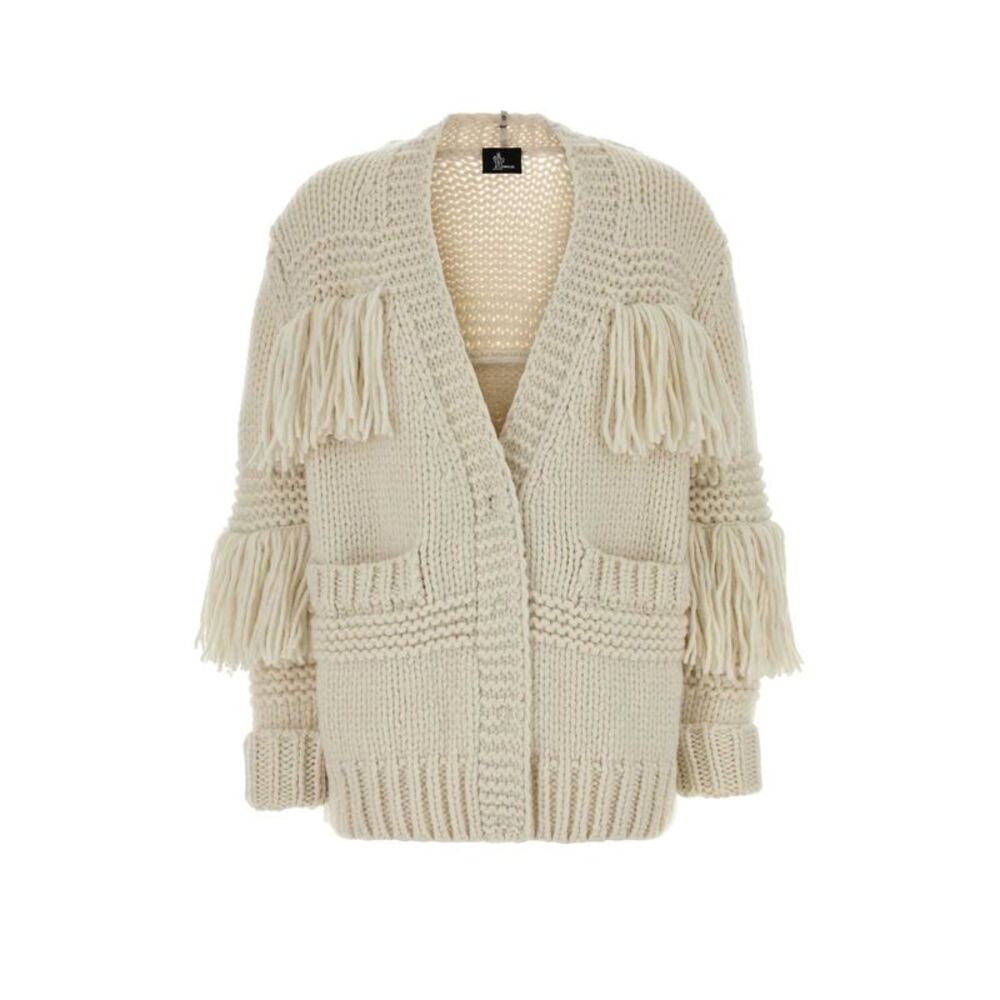 Moncler Grenoble Women Ivory Crochet Oversize Cardigan